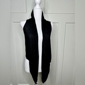 Black Suzy Shier Faux Leather Cardigan